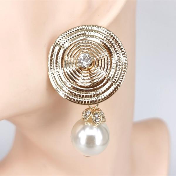 PEARL DISC DROP EARRING