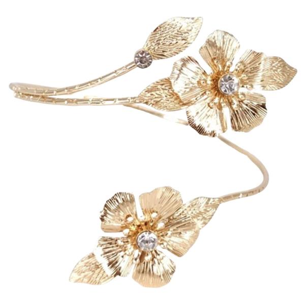 METAL FLOWER OPEN CUFF CUFF BRACELET