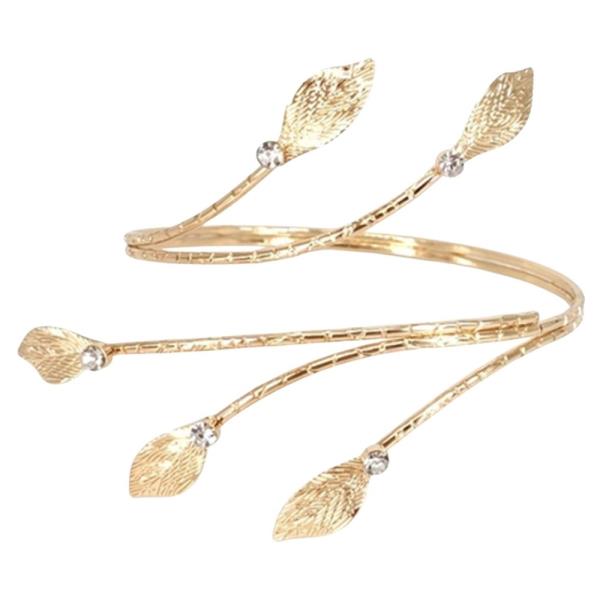 METAL LEAF OPEN CUFF CUFF BRACELET