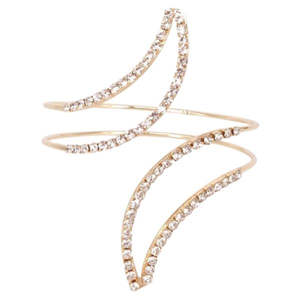 RHINESTONE CURVE WRAP CUFF CUFF BRACELET