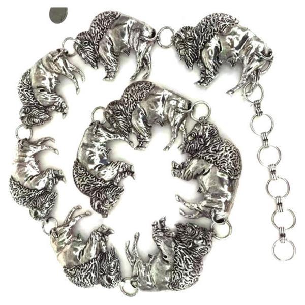 WESTERN BISON METAL CHAIN BELT