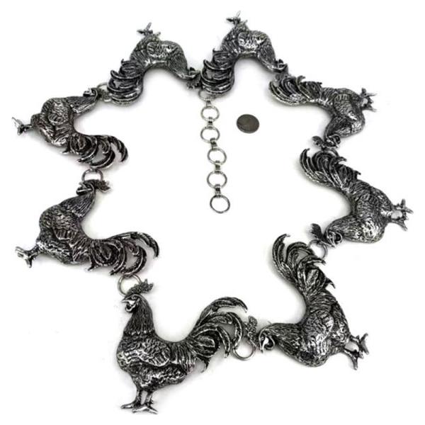 WESTERN ROOSTER METAL CHAIN BELT
