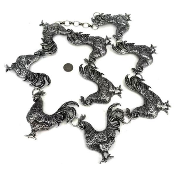 WESTERN ROOSTER METAL CHAIN BELT
