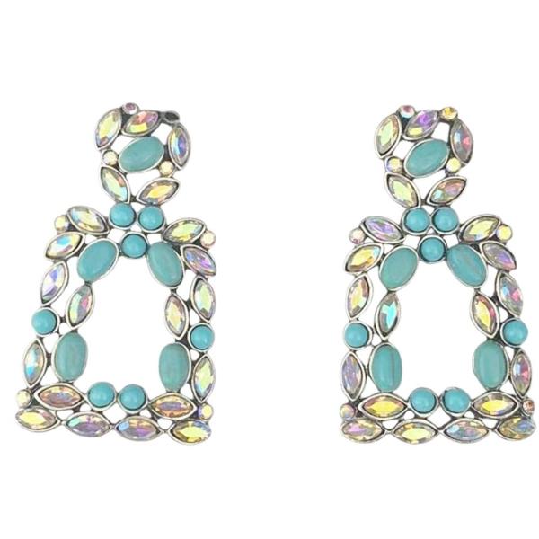 RHINESTONE TEARDROP DANGLE EARRING