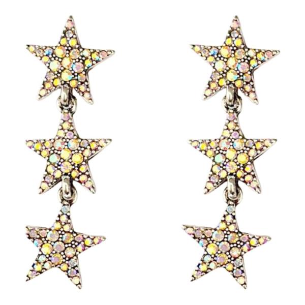 RHINESTONE STAR DROP EARRING