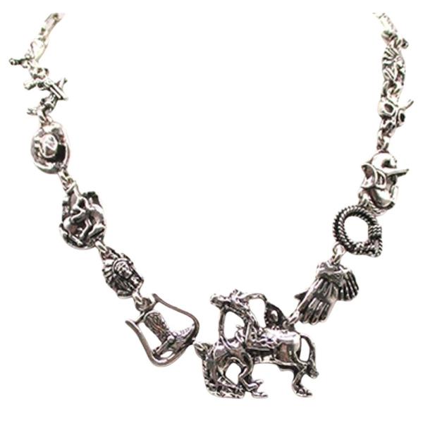 WESTERN HORSE RIDING THEME CHARM  NECKLACE
