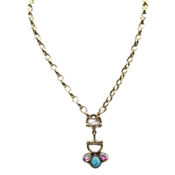 WESTERN SNAFFLE BIT TQ NECKLACE