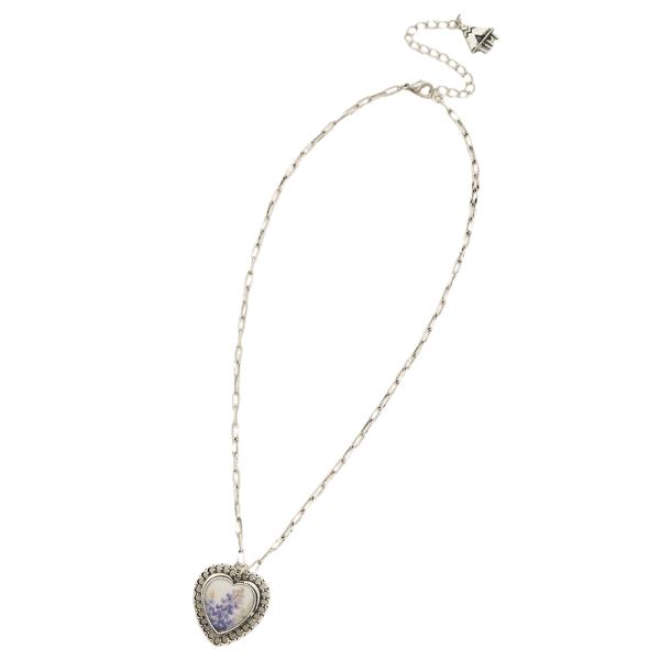 WESTERN HEART BLUE BONNET NECKLACE