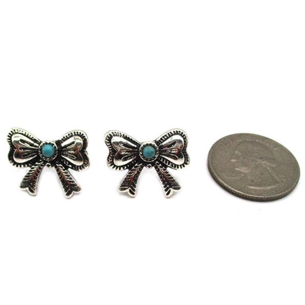 WESTERN SMALL RIBBON TQ EARRING