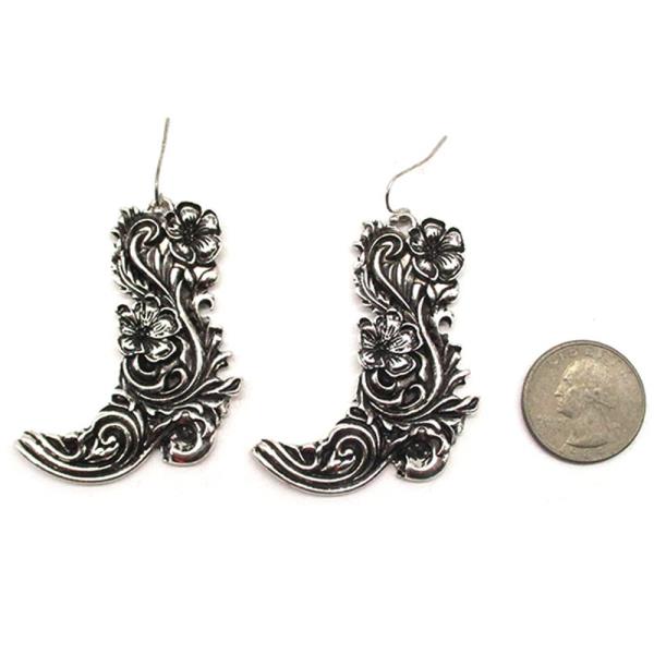 WESTERN ENGRAVED COWBOY BOOTS  EARRING