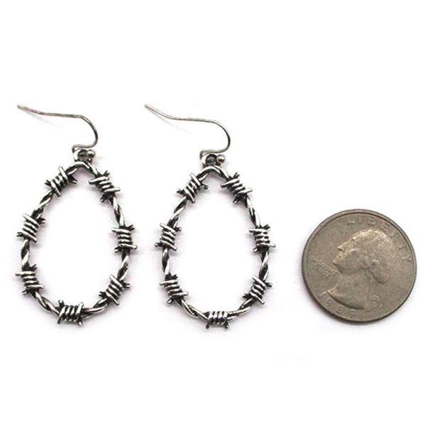 WESTERN BARBED WIRE TEARDROP  EARRING