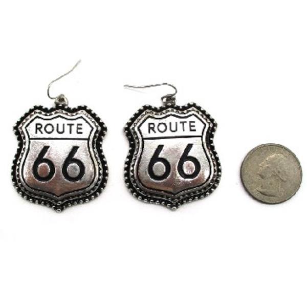 WESTERN ROUTE 66 SIGN EARRING