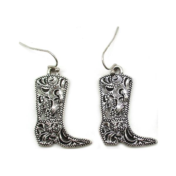 WESTERN ETCHED BOOTS EARRING