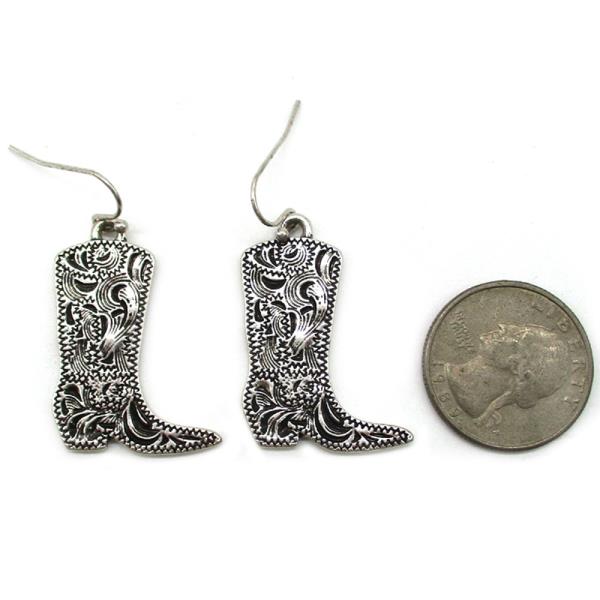 WESTERN ETCHED BOOTS EARRING