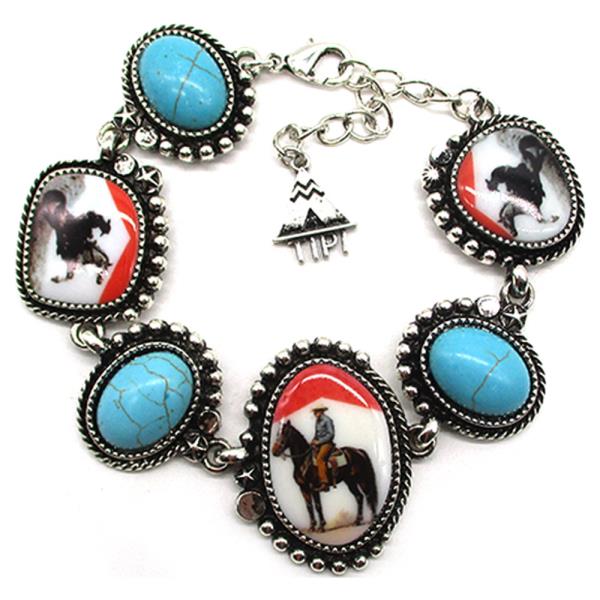 WESTERN COWBOY KILLER OVAL TQ  BRACELET