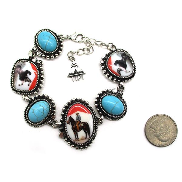 WESTERN COWBOY KILLER OVAL TQ  BRACELET