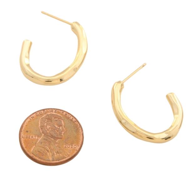 14K GOLD DIPPED TEXTURED HOOP EARRING