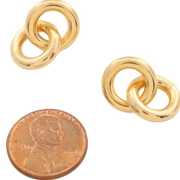 14K GOLD DIPPED LINKED CIRCLE EARRING
