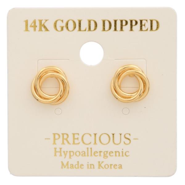 14K GOLD DIPPED ROUND LAYERED EARRING