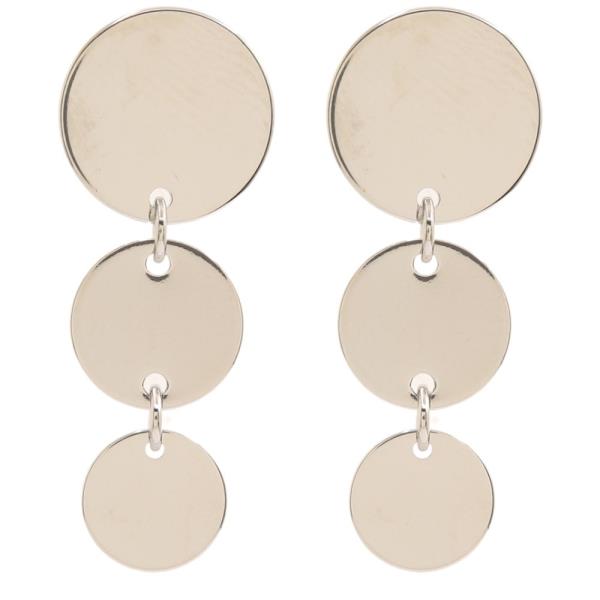 14K GOLD DIPPED METAL ROUND LINKED DROP EARRING