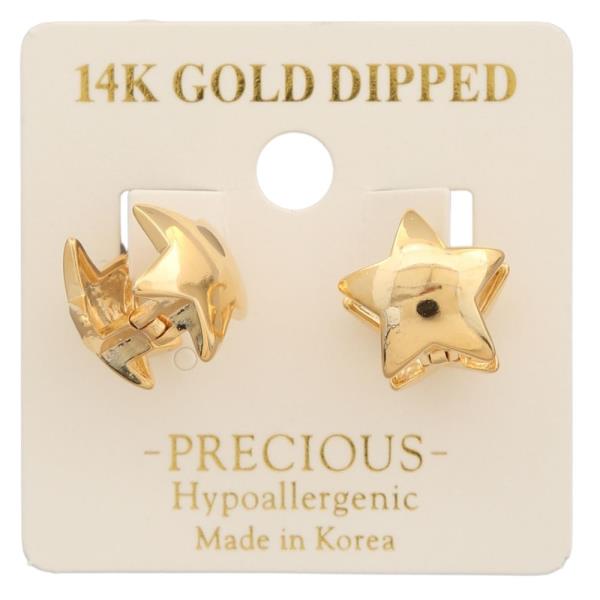 14K GOLD DIPPED STAR EARRING