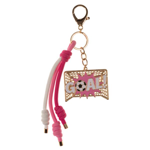 SOCCER BALL GOAL SIGN  SHAPED ENAMEL BAG CHARM