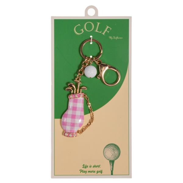 GOLF BAG SHAPED ENAMEL BAG CHARM