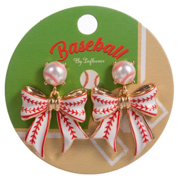 BASE BALL W/ BAT ENAMEL HYPOALLERGENIC TITANIUM EARING