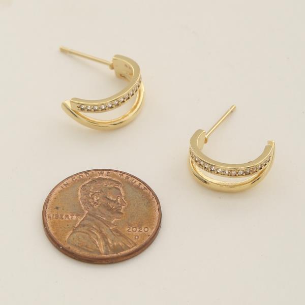 14K GOLD DIPPED CZ HOOP EARRING