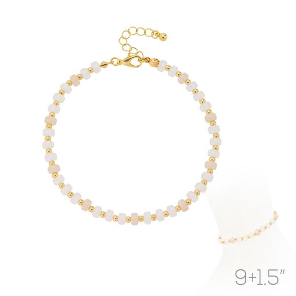 BEADED NUGGET ANKLET BRACELET