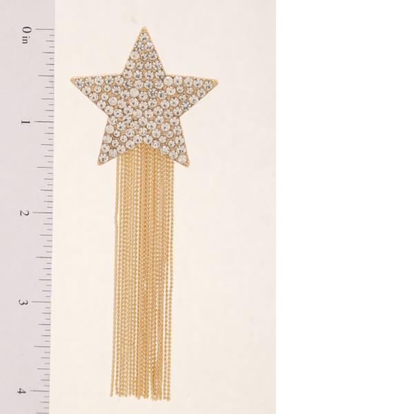 SDJ RHINESTONE STAR FRINGE DROP EARRING