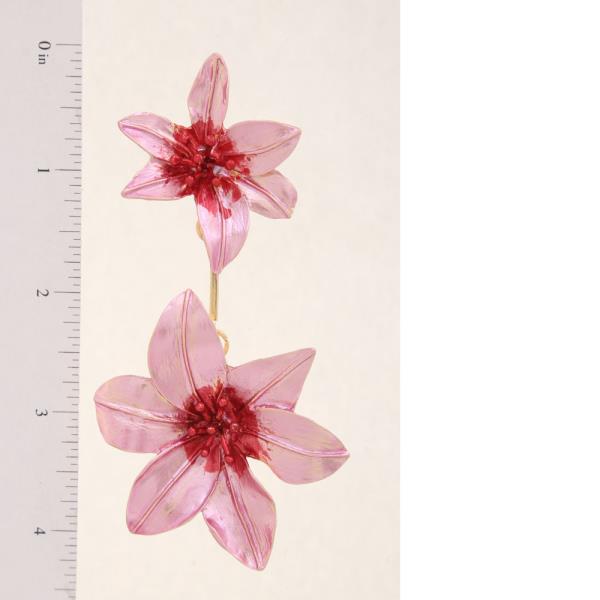 SDJ COLOR METAL FLOWER DROP EARRING