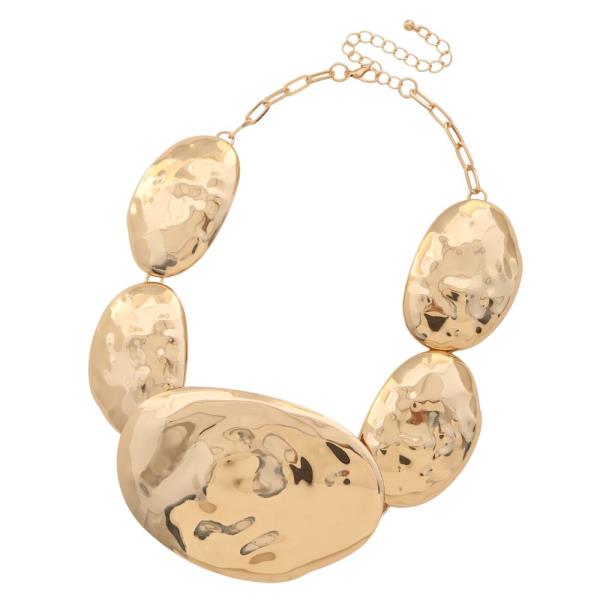 SDJ METAL HAMMERED NECKLACE