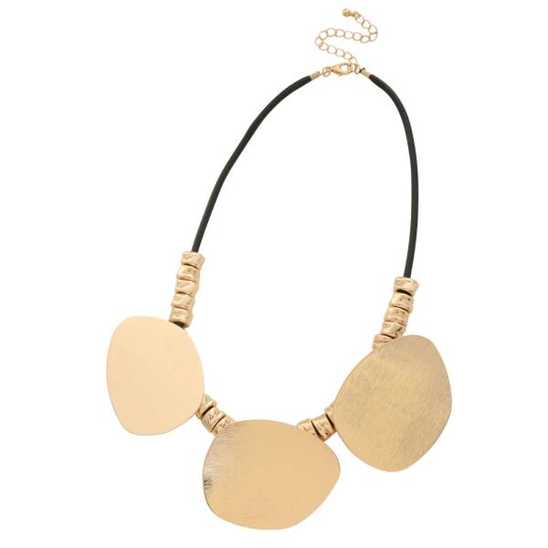 SDJ METAL FLAT METAL PENDANT NECKLACE