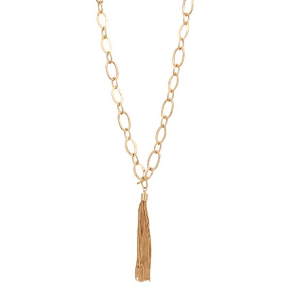SDJ METAL TASSEL PENDANT TOGGLE NECKLACE
