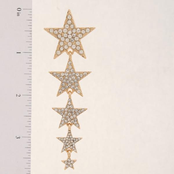 SDJ RHINESTONE MULTI STAR DROP EARRING