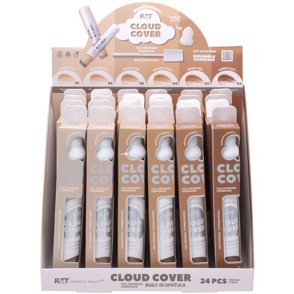 ROMANTIC BEAUTY CLOUD COVER FULL COVERAGE CONCEALER W BLENDING SPONGE (24 UNITS)