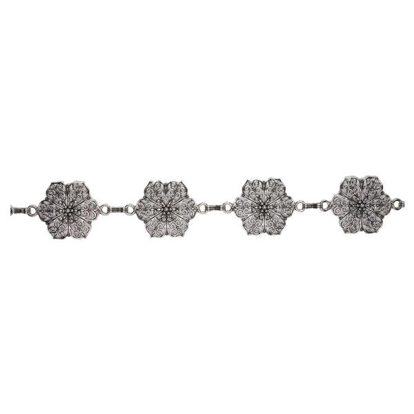 METAL FLORAL LINK CHAIN BELT