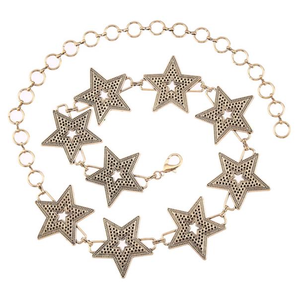 RHINESTONE METAL STAR LINK CHAIN BELT