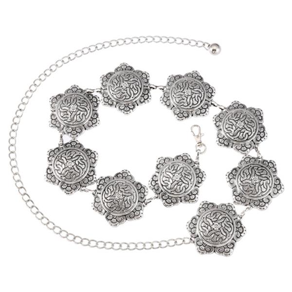 WESTERN FLORAL CONCHO CHAIN BELT