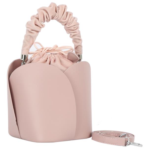 2IN1 SMOOTH STYLISH HANDLE BUCKET BAG W DRAWSTRING POUCH SET