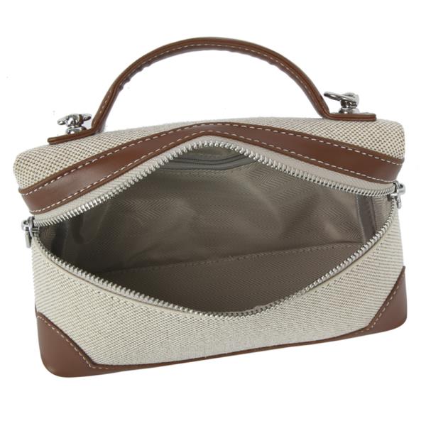 TWO TONE TEXTURED SATCHEL BAG