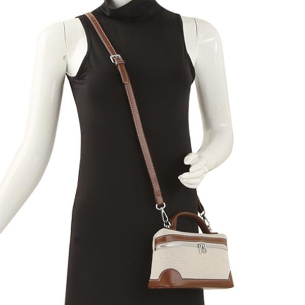 TWO TONE TEXTURED SATCHEL BAG