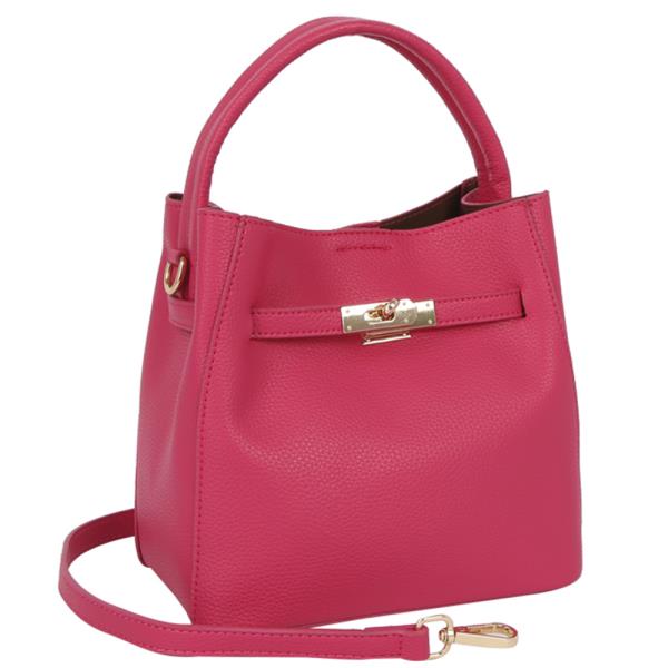 2IN1 TEXTURED BUCKET BAG W POUCH SET