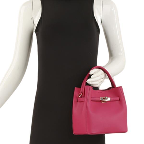 2IN1 TEXTURED BUCKET BAG W POUCH SET