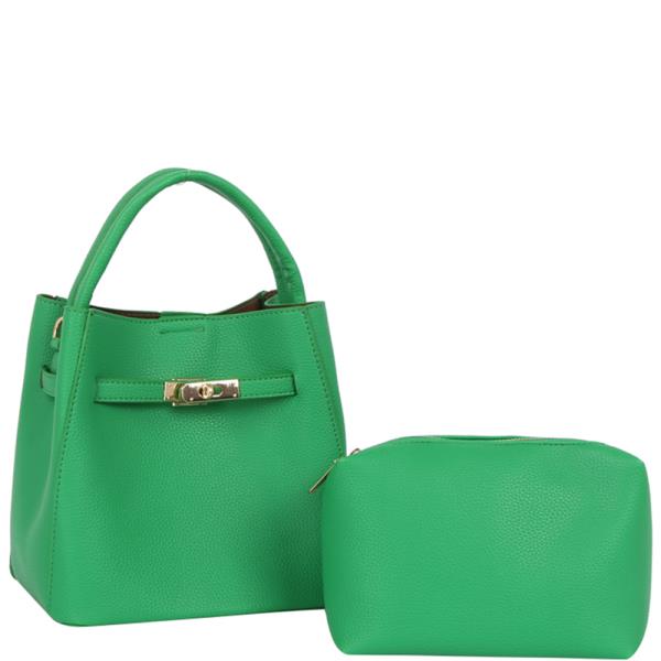 2IN1 TEXTURED BUCKET BAG W POUCH SET