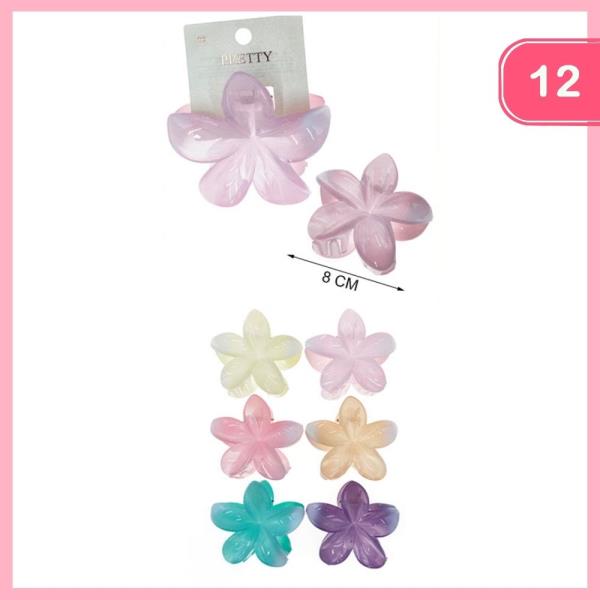 FLOWER HAIR CLAW CLIP (12 UNITS)