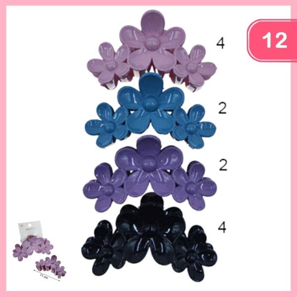 FLOWER HAIR CLAW CLIP (12 UNITS)