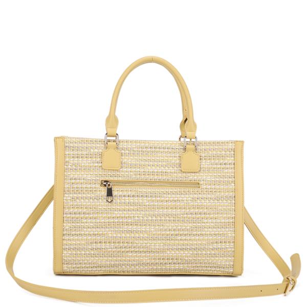 TEXTURED DESIGN HANDLE TOTE BAG