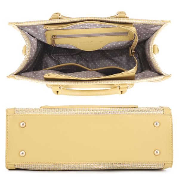 TEXTURED DESIGN HANDLE TOTE BAG